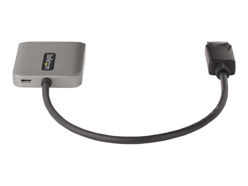 Startech.com 2-port displayport mst hub, dual 4k 60hz, dp to 2x displayport monitor adapter, dp 1.4 multi-monitor video adapter w/ 1ft built-in cable, USB powered, windows only - multi stream transport hub (mst14dp122dp) - hub - 1 x displayport + 1 x micr, , medium-null