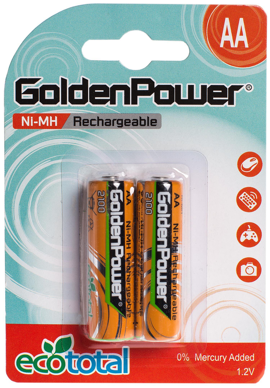 Golden power - 2pcs/card 1.2v 2300mAh aa size, , medium-null