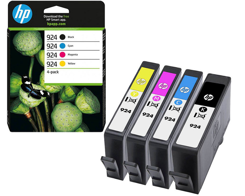 Hp 924 cmyk original ink cartridge combo 4-pack (6c3z1ne)-null