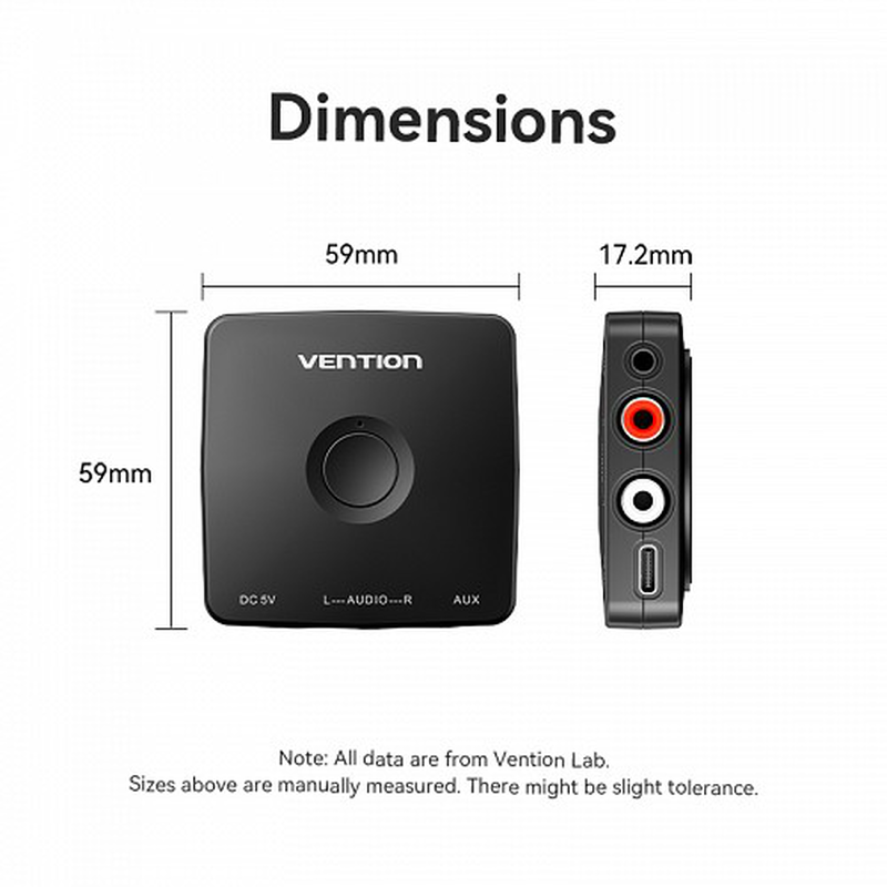 Vention audio bluetooth receiver 3.5mm/2rca najb0-null