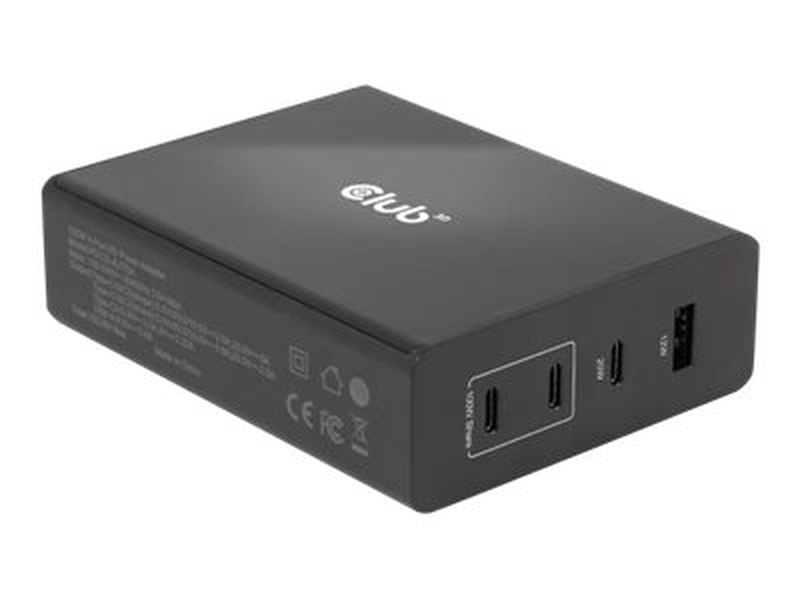 Club 3d cac-1906 132w gan USB charger 4-port USB-c and USB-a power delivery for laptops phones black-null