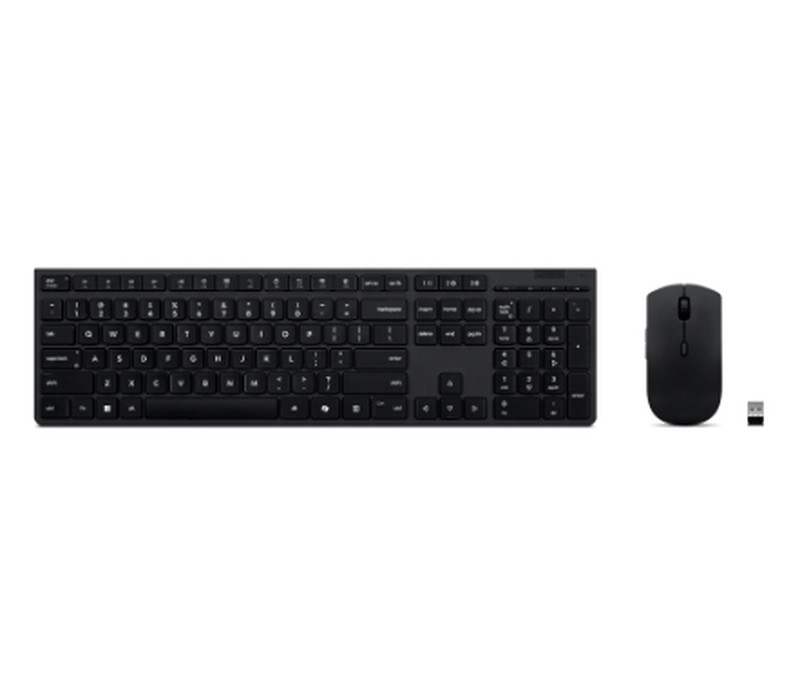 Lenovo professional rechargeable combo keyboard and mouse-us euro, wireless(USB-a 2.4g, , medium-null