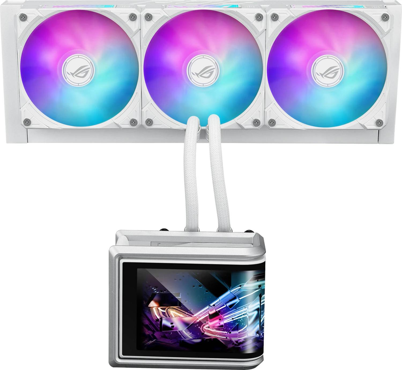 Asus rog ryuo iv slc 360 argb white edition aio liquid CPU cooler 360mm 6.67 inch amOLED aura sync lga1700 1851 am5 am4-null