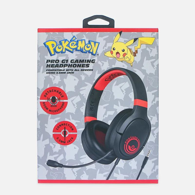 Otl pro g1 pokemon poke ball black and red gaming headphones 0600, , medium
