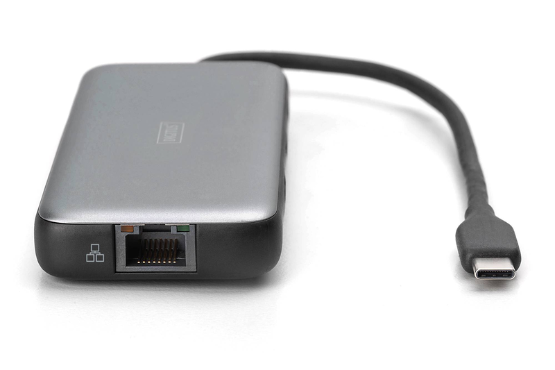 Digitus da-70914 7-in-1 USB-c docking station 4k 60hz HDMI hdr10+ gigabit ethernet 100w pd 2x USB-a 10GBps sd microsd-null