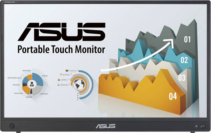 Asus zenscreen / led monitor / 16" (15.6" viewable) / portable / touchscreen / 1920 x 1080 full HD (1080p) @ 60 hz / ips / 250 cd/m&sup2; / 700:1 / 5 ms / mini HDMI, 2xUSB-c / speakers, , medium-null