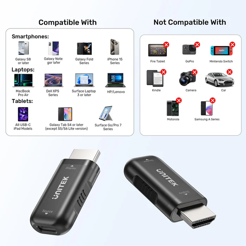 Unitek USB-c female to HDMI male adaptor 4k v1187a, , medium-null