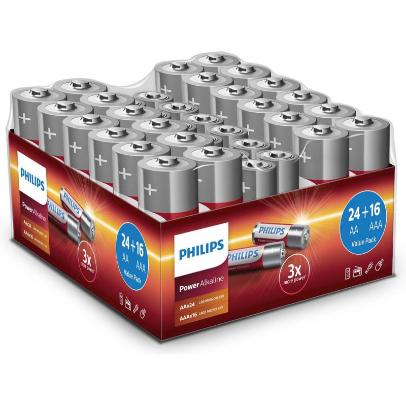 Philips alkaline batteries aa-24 & aaa-16, , medium-null