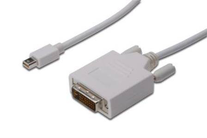 Assmann mini displayport (m) to dvi-d (m)  2m white / for apple imac / mac mini / mac pro / MacBook / MacBook Air / MacBook pro, , medium-null