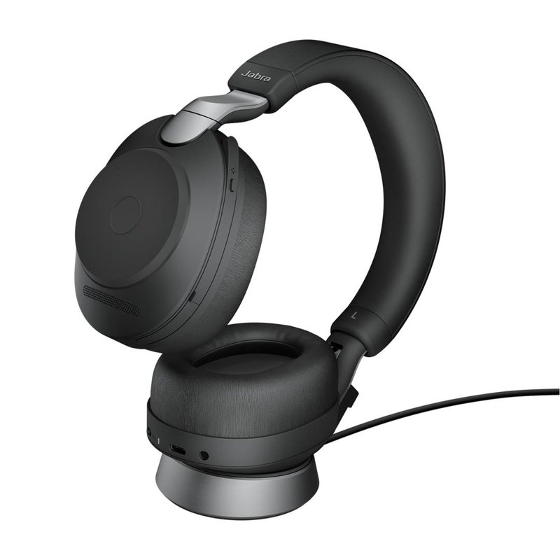 Jabra evolve2 85 uc stereo wireless headset bluetooth link 390c USB-c hybrid anc 10-mic busylight charging stand black-null