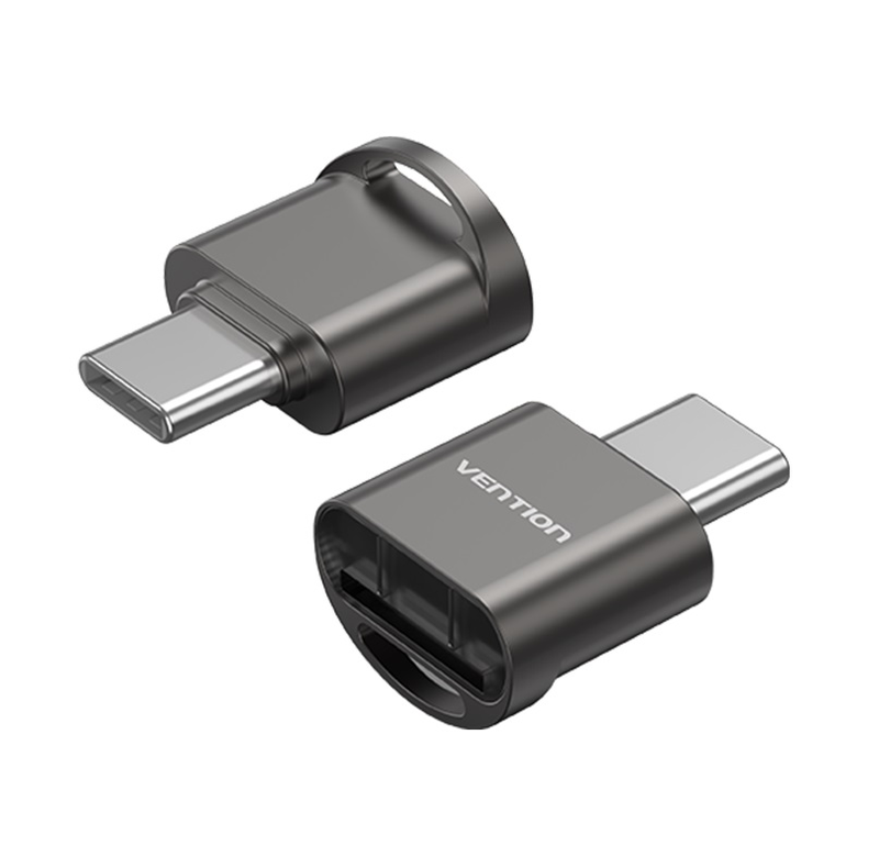 Vention clmh0 metal USB-c card reader for micro sd cards, , medium-null