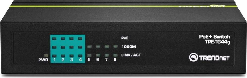 Trendnet tpe-tg44G 8-port gigabit unmanaged switch with 4-port poe+ greennet metal desktop-null