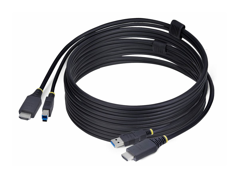 Startech.com 10ft (3m) HDMI and USB 5GBps kvm cable / keyboard / video / mouse (kvm) cable / HDMI, USB type a (m) to HDMI, USB type b (m) / 3 m / 4k60hz support, hdr10 support / black-null