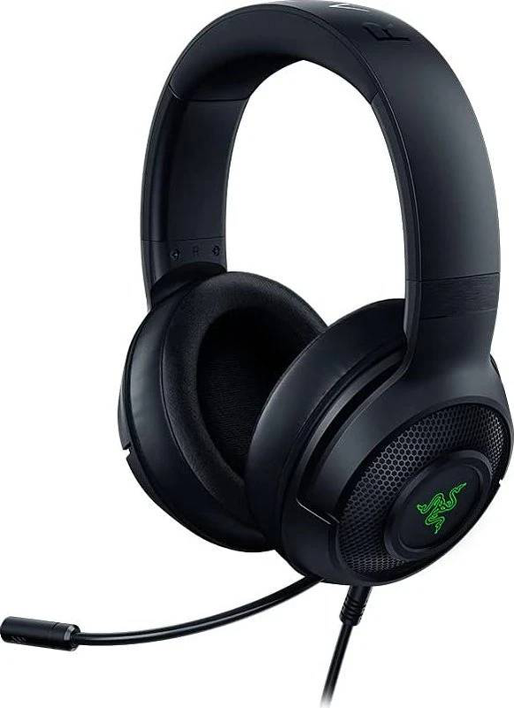 Razer kraken v3 x wired USB gaming headset rz04-03750300-r3m1 triforce 40mm 7.1 surround hyperclear mic chroma black-null