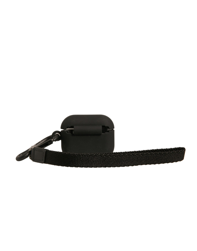 Black silicone rubber logo embossed AirPods case-null