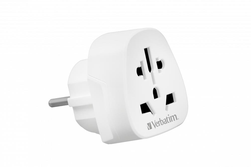 Verbatim wteu-02 - power connector adaptor - type a, type b, type c, type g, type i, type j, type l, type n (p) to type e, type f (r) - 100-250 v - 10 a - europe, , medium-null