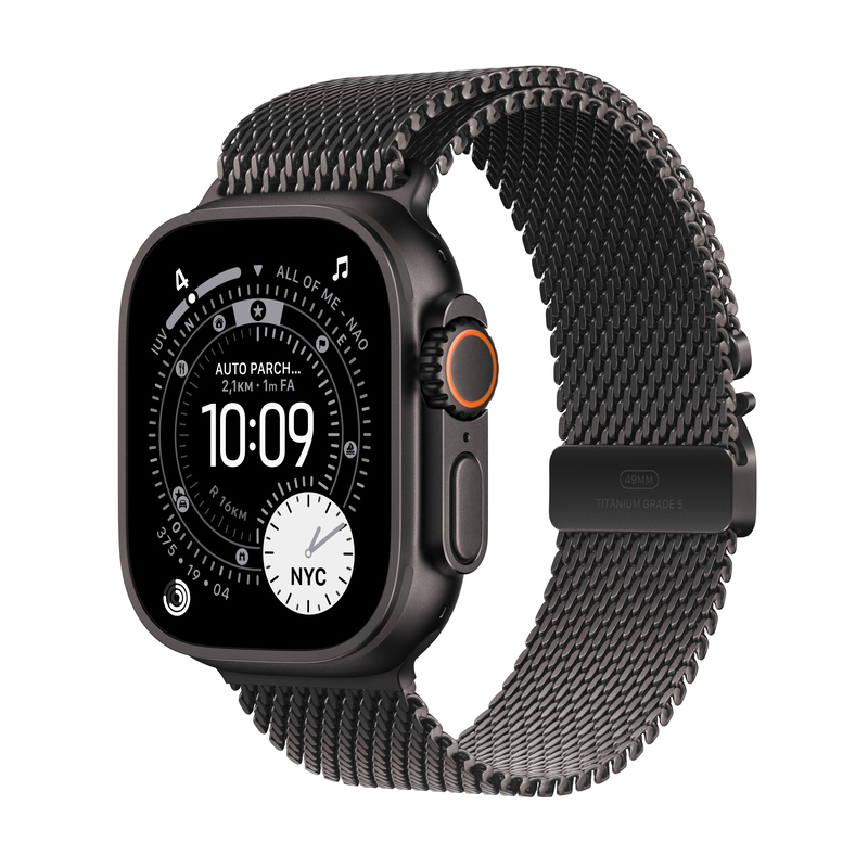 Apple watch ultra 3 GPS + cellular 49mm black titanium case with black milanese loop - m-null