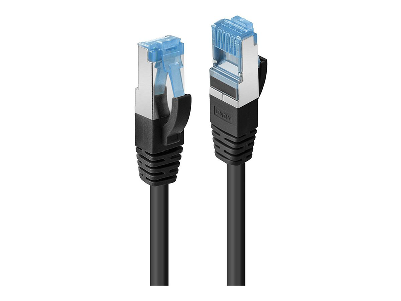 Lindy - patch cable - rj-45 (m) to rj-45 (m) - 30 cm - sftp, pimf - cat 6a - halogen-free, molded, snagless - black-null