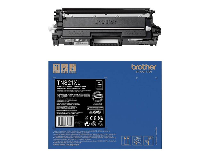 Brother tn821xlbk black original toner cartridge &ndash; up to 12,000 pages &ndash; for brother hl-l9430cdn, hl-l9470cdn, mfc-l9670cdn-null