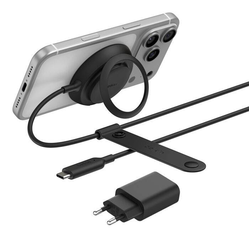 Belkin ultracharge magnetic charger with qi2 25w | black | round-null