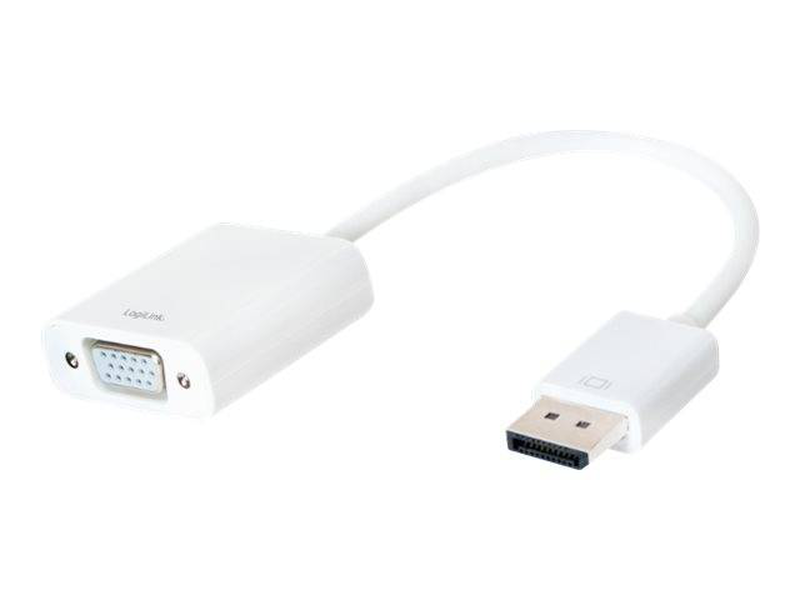 Logilink / vga adapter / displayport (m) to hd-15 (vga) (f) / 15 cm / molded / white, , medium-null