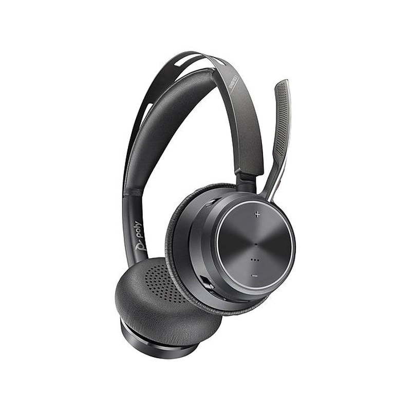 Poly voyager focus 2 / headset / on-ear / bluetooth / wireless / active noise cancelling / USB-c via bluetooth adapter / black / zoom certified, , medium-null