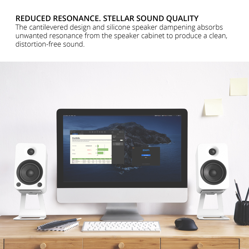 Kanto se4 elevated desktop speaker stands for midsize speakers - white, pair-null