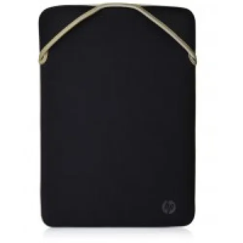 Product image: Hp carry case neoprene reversible protective sleeve 14.1'', flexible style, everyday protection from bumps and scrapes, gold / black-null