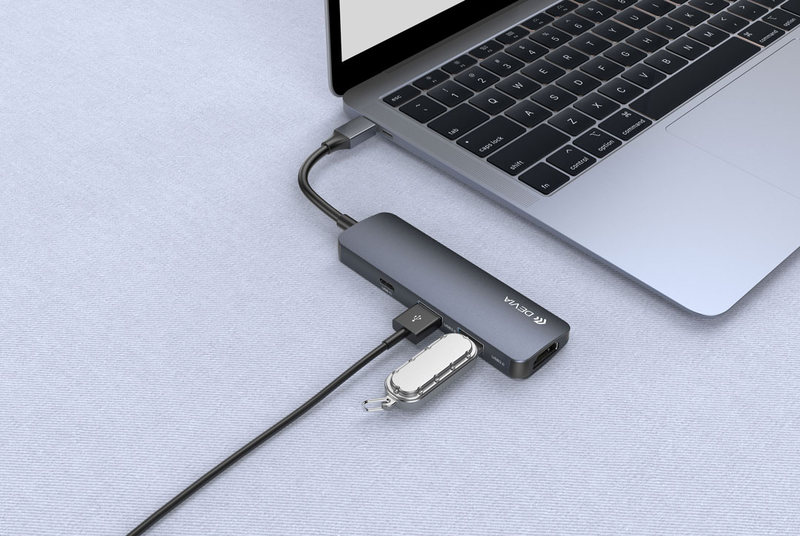 Devia leopard Type-C to HDMI USB 3.0*2 + pd 4-in-1 hub, , medium-null