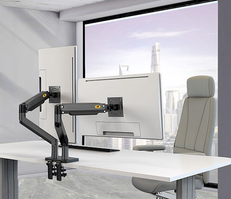 Nbmounts nbg35 - dual arm extra long gas monitor desk mount-null