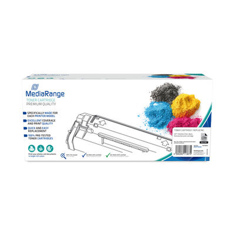Mediarange toner cartridge, for printers using hp&reg; cc531a/304a, ce411a/305a and cf381a/312a, remanufactured (with chip), cyan, , medium-null