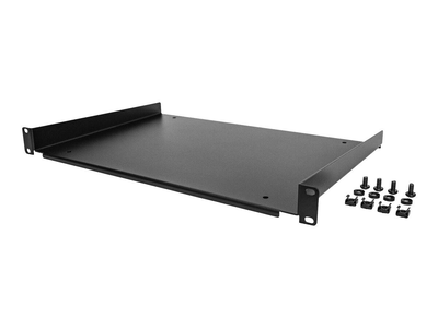 Startech.com 1u fixed server rack mount shelf, 12in deep steel universal cantilever tray for 19" av/data/network equipment rack with cage nuts & screws, 55lbs weight capacity, 12" deep - 1u network rack shelf - rack shelf - 1u - 19", , medium