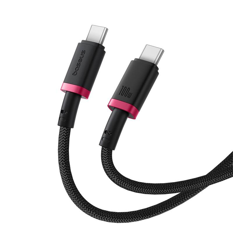 Baseus cable USB-c to USB-c dura braided 1.0m 100w black+red, , medium-null