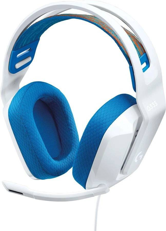 Logitech g g335 wired gaming headset full-size 3.5mm jack 40mm drivers flip-to-mute mic discord certified white-null