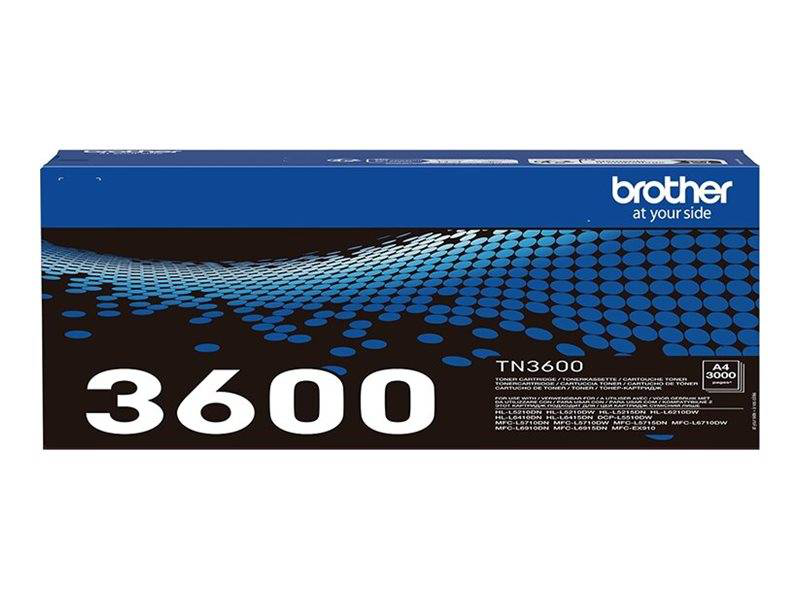 Brother tn-3600 Genuine black toner cartridge 3000 pages for hl-l5210dn hl-l6210dw mfc-l5710dw-null