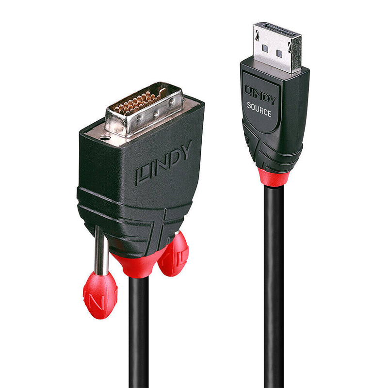 Lindy - displayport cable - displayport (m) to dvi-d (m) - 1 m - black-null