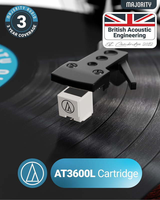 Majority turntable moto plus incl 60w speakers & audio technica cartridge, , medium-null
