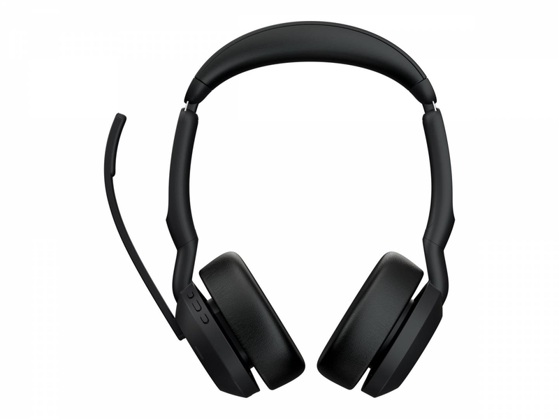 Jabra evolve2 55 ms stereo wireless on-ear headset anc bluetooth 5.2 USB-a link 380a charging stand microsoft teams black-null