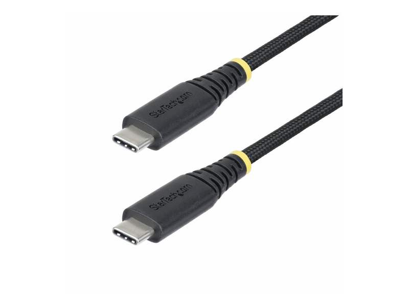 Startech.com 1m USB-c charging cable, 240w, silicone jacket w/braid / USB cable / 24 pin USB-c (m) to 24 pin USB-c (m) / USB 2.0 / 48 v / 5 a / 1 m / USB power delivery (240w), extended power range (epr) / black-null