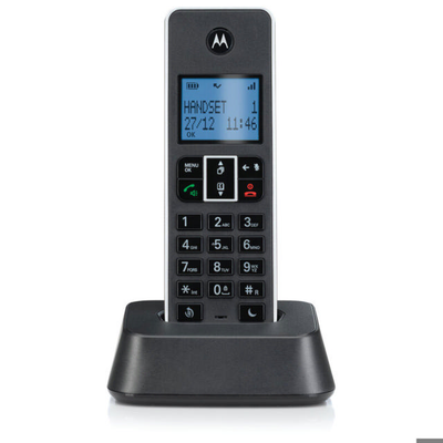 Motorola it.5.1x black wireless phone with number blocking, open listening and do not disturb, Black, medium