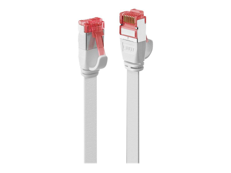 Lindy - patch cable - rj-45 (m) to rj-45 (m) - 2 m - u/ftp - cat 6 - snagless, flat - white-null