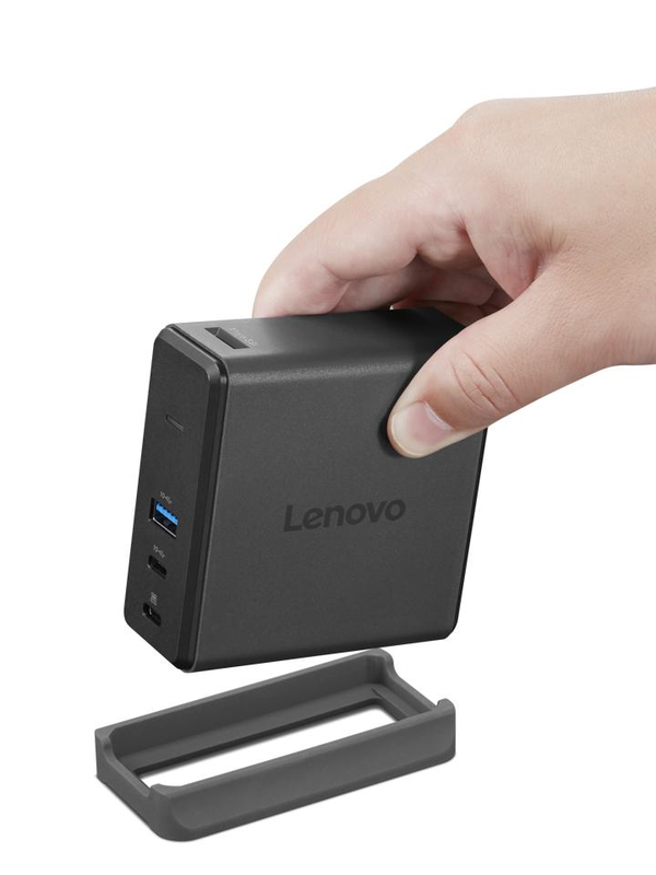 Lenovo x9 charging gan dock 40bd0065eu USB-c 60w with HDMI 2.1 output compact travel dock eu black-null