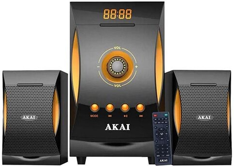 Ss032a-3515 akai sound system 2.1 10582-0089 38w with digital media player and bluetooth black image number null