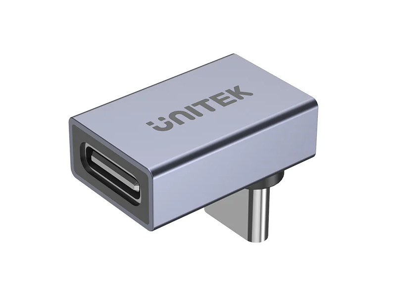 Unitek USB-c 4.0 male to female adaptor 90degrees (back) a1039gy, , medium-null