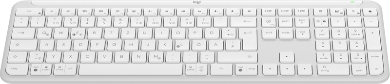 Logitech signature slim k950 - keyboard - 100% - full size - wireless - bluetooth 5.1 le - qwertz - german - off-white, , medium-null