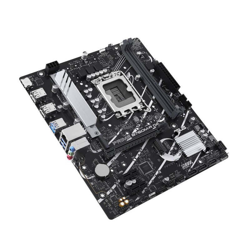 Asus prime b760m-r d4 micro-atx motherboard lga 1700 intel b760 ddr4 pcie 4.0 dual m.2 2.5GBe lan HDMI black-null