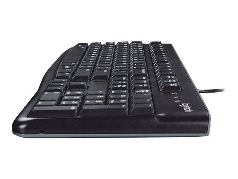 Logitech k120 wired USB keyboard full-size us qwerty spill-resistant black-null