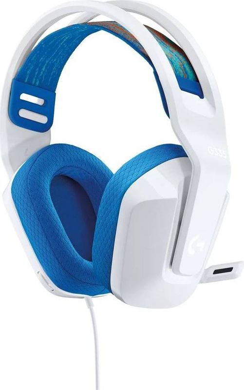 Logitech g g335 wired gaming headset full-size 3.5mm jack 40mm drivers flip-to-mute mic discord certified white-null