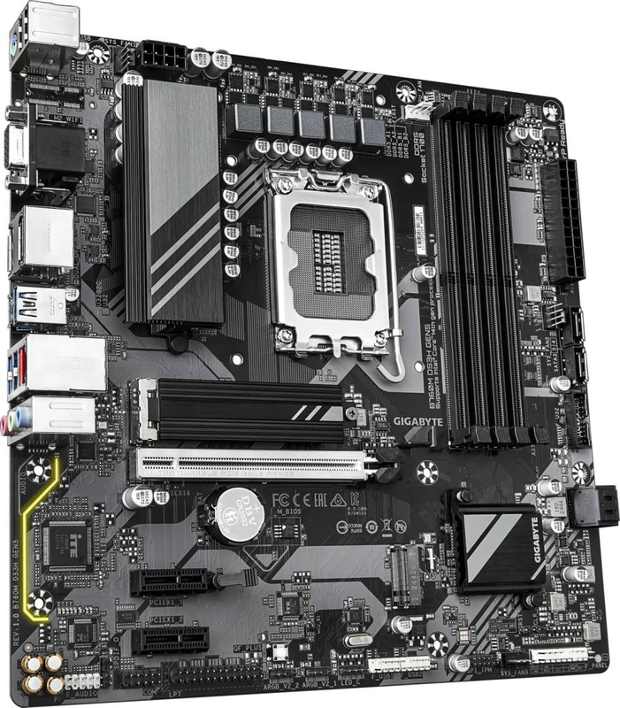 Gigabyte b760m ds3h Gen5 ddr5 micro-atx motherboard lga 1700 intel b760 pcie 5.0 x16 dual m.2 2.5GBe USB-c black-null