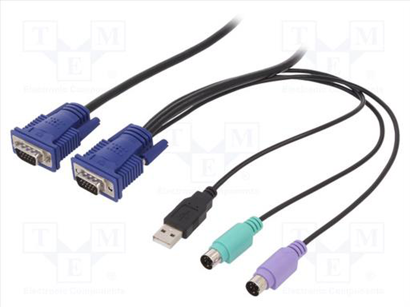 Kvm switch d-sub 15pin HD plug x2,ps/2 plug x2,USB a plug, , medium-null